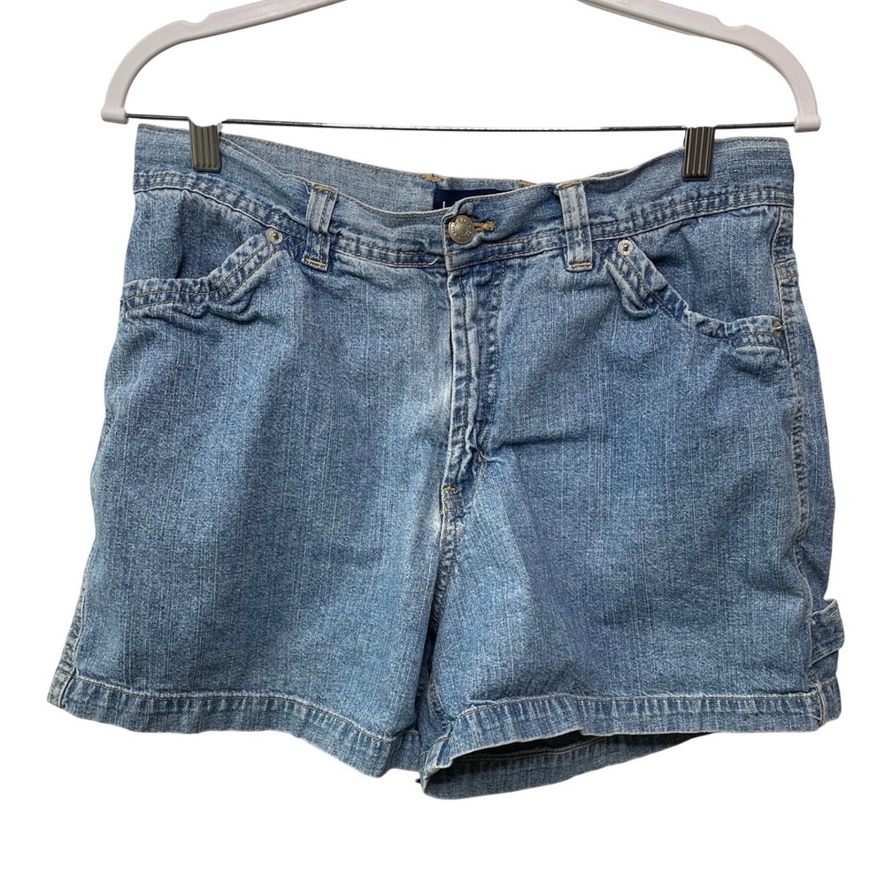 Vintage Y2K‎ LA Blues Light Wash Denim Carpenter Shorts Jorts Women 14 Retro 90s